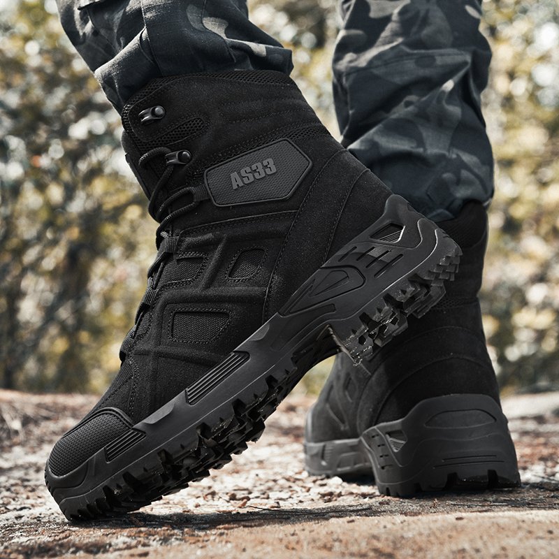 Men's Mid-Calf Tactical High Top Boots Wholesale Waterproof Lace-Up Summer Winter Desert Tooling Boot Anti-Slip Feature Suede