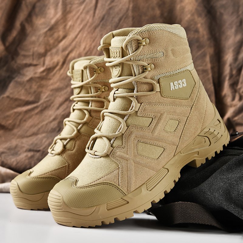 Men's Mid-Calf Tactical High Top Boots Wholesale Waterproof Lace-Up Summer Winter Desert Tooling Boot Anti-Slip Feature Suede