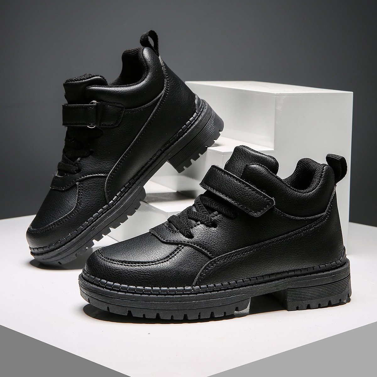 High quality children's Leather boots new spring and autumn boys' boots girls' short boots