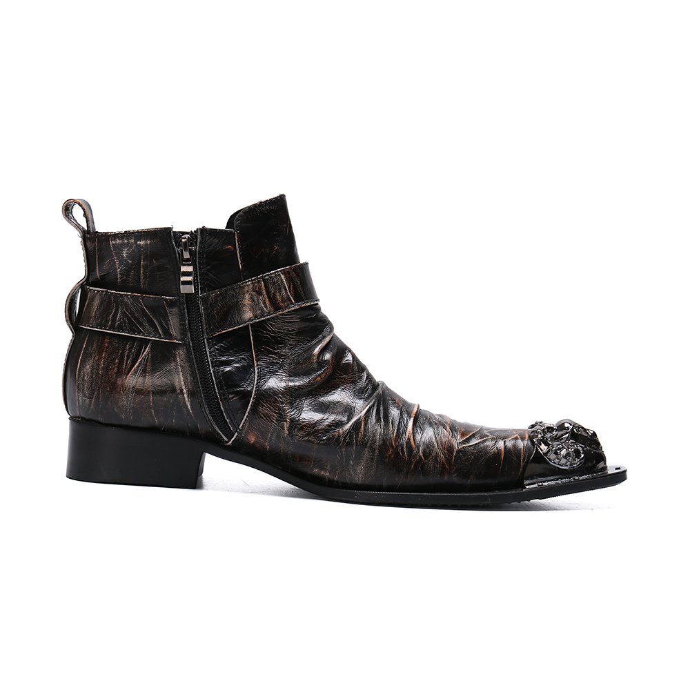 NA325 Men Boots Cowboy Combat Boots Leather High Top Male Shoes Tactical Vintage Motorcycle Boots Leather Oxfords
