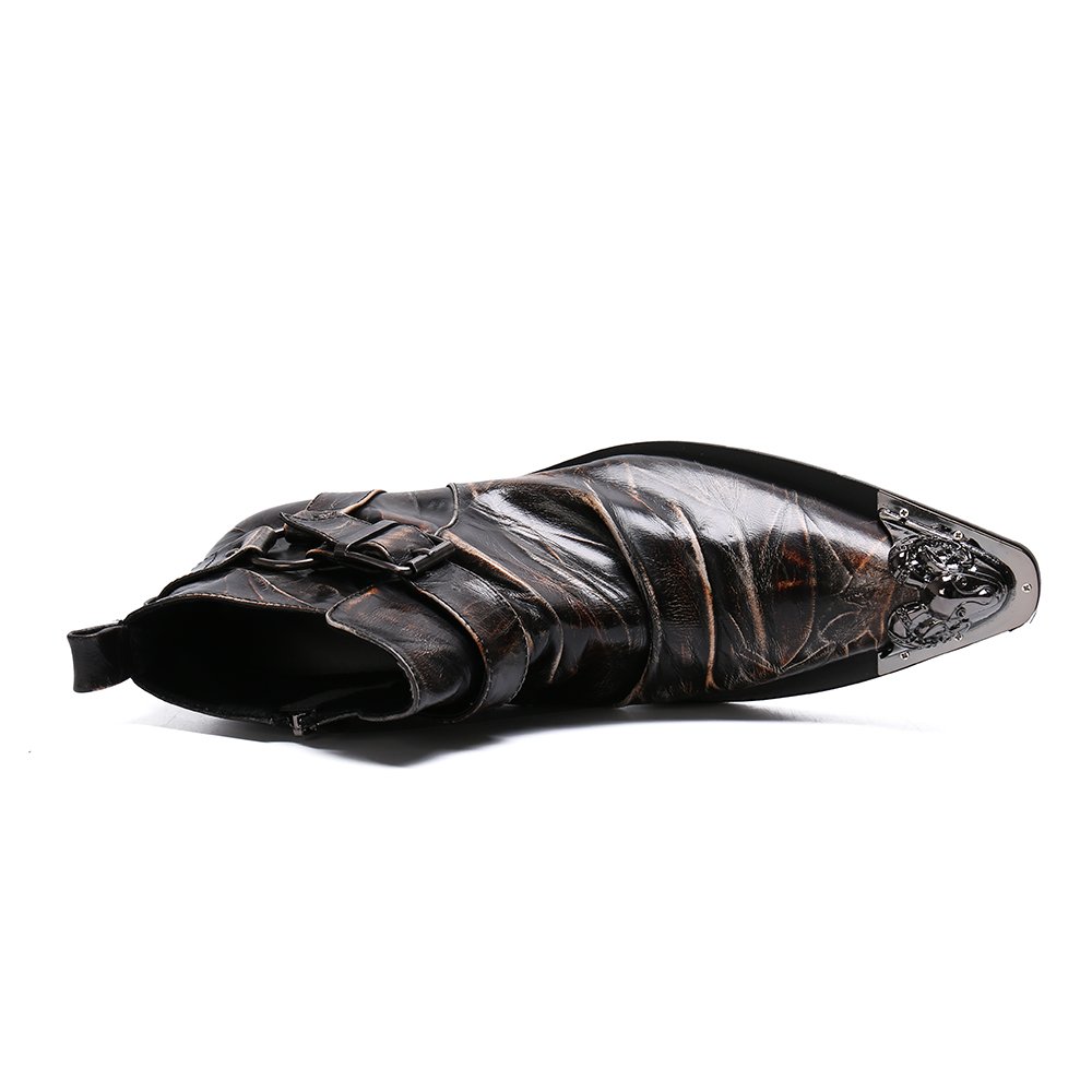 NA325 Men Boots Cowboy Combat Boots Leather High Top Male Shoes Tactical Vintage Motorcycle Boots Leather Oxfords