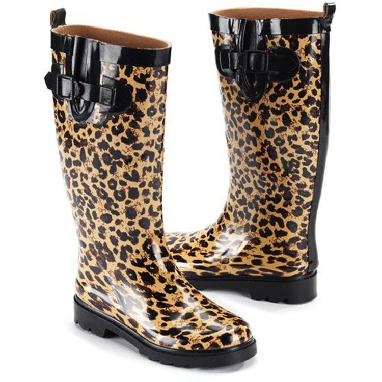 Fashion Adult All Season Flower Printed Rubber Wellies Wellington Waterproof Rain Boots For Women