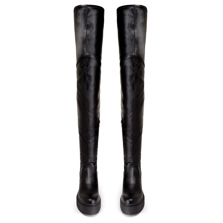 New design fashion exquisite high quality wholesale custom logo block sold thick heels women thigh boots