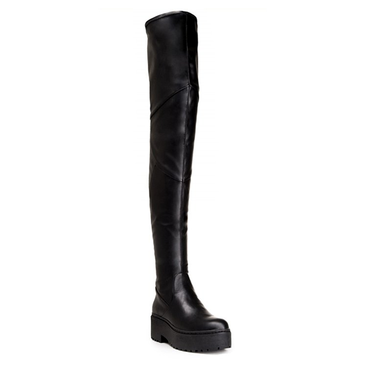 New design fashion exquisite high quality wholesale custom logo block sold thick heels women thigh boots