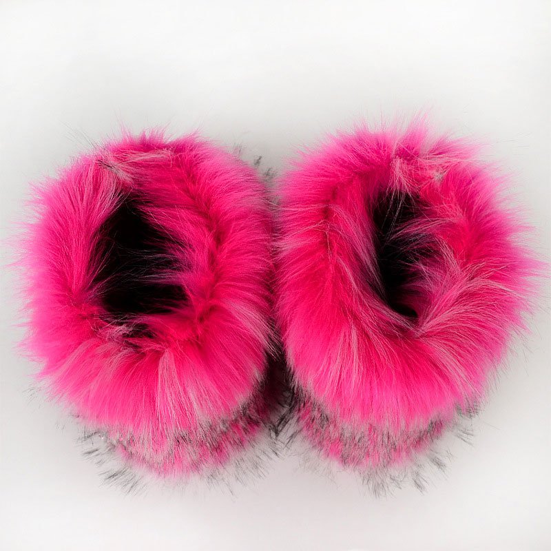 Wholesale Snow Boots Girls Women Shoes Colorful Full Fur Coverage Furry Winter Faux Fur Boots For Women