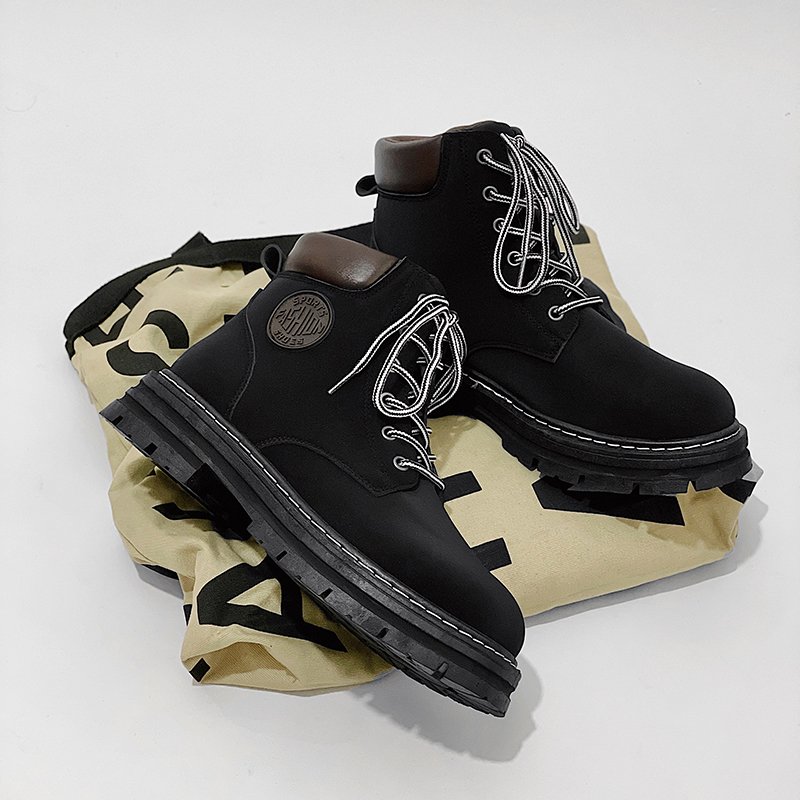 Wholesale Frosted Leather Surface Martin Shoes Versatile Thick Soled Boots Big Boots For Men