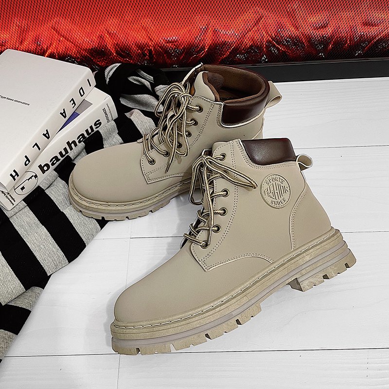 Wholesale Frosted Leather Surface Martin Shoes Versatile Thick Soled Boots Big Boots For Men