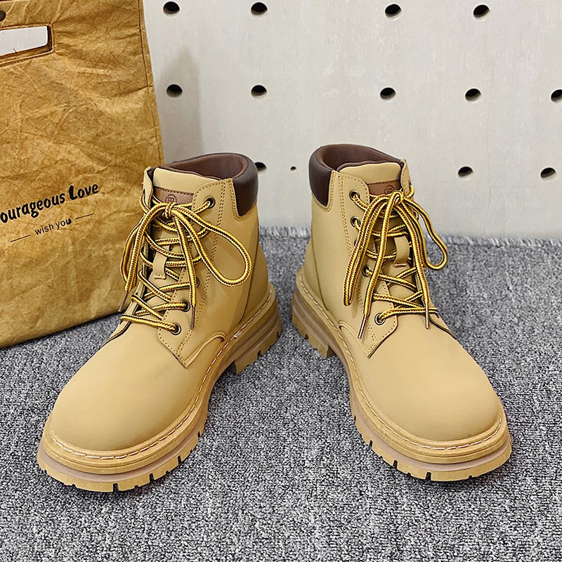 Wholesale Frosted Leather Surface Martin Shoes Versatile Thick Soled Boots Big Boots For Men