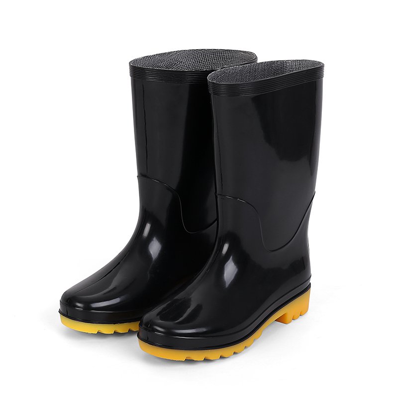 Punk Rubber Industrial and Mining Wedge with Labor Rain Boot Children Heel Lion for Women Men 100% PVC Custom Logo Acceptrd,guzu