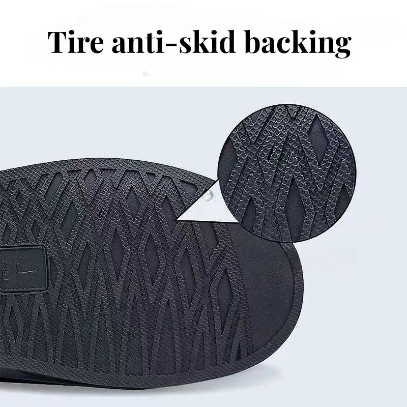 Unisex Reusable Rain Boot Shoe Covers Black Waterproof High Top Shoes Covers for Motorcycle Bike Rain Covers Men Women