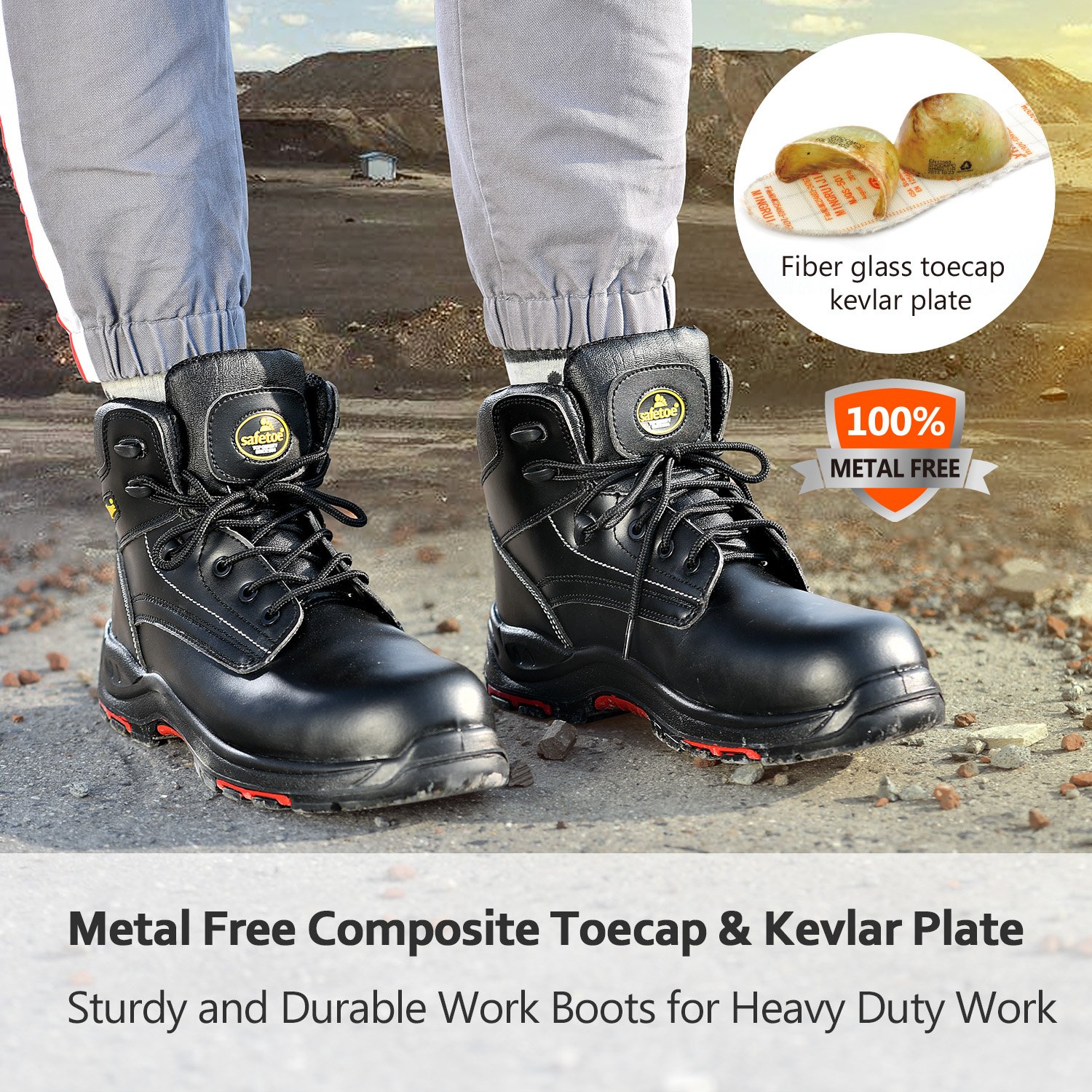 safety shoes manufacturers Fashion Safety Boots Men Steel Toe Industrial black safety shoes