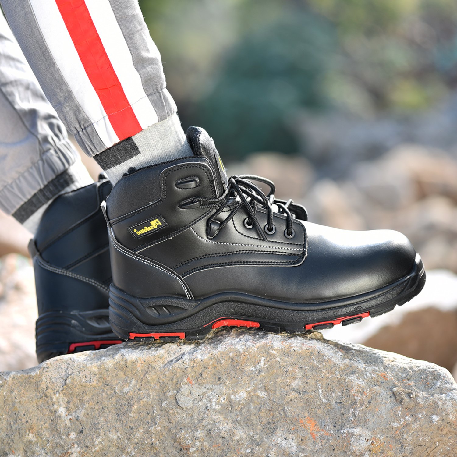 safety shoes manufacturers Fashion Safety Boots Men Steel Toe Industrial black safety shoes