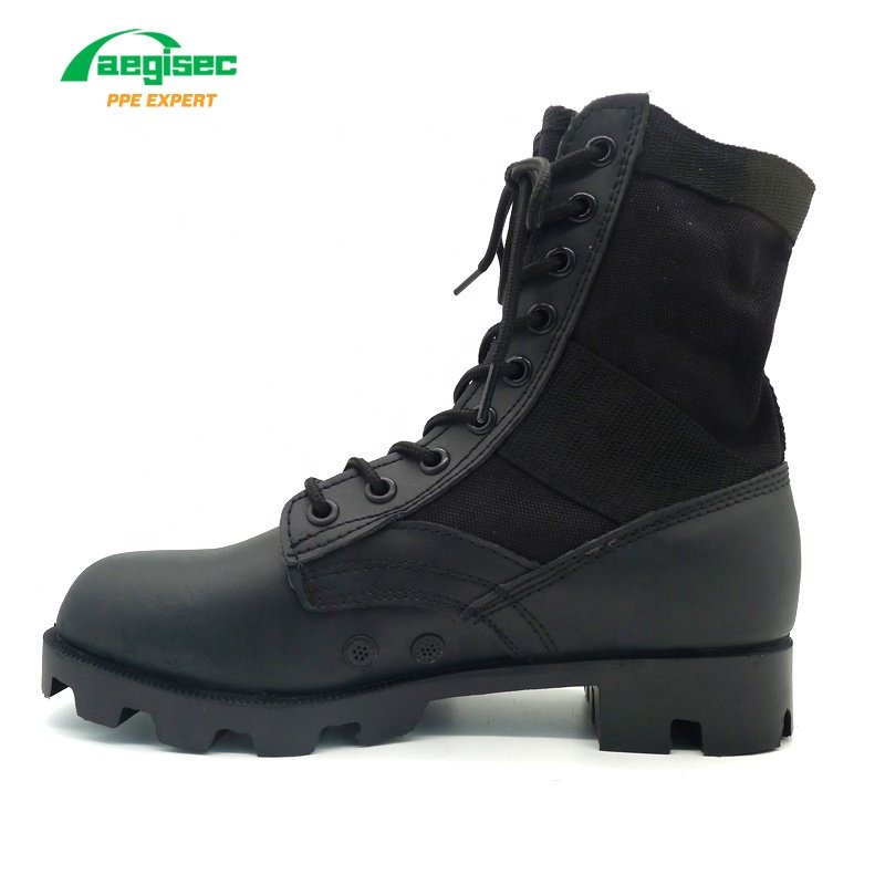 AEGISEC cow leather+textile tactical jungle boots rubber moulding slip resistant men ankle boots outdoor hiking desert shoes