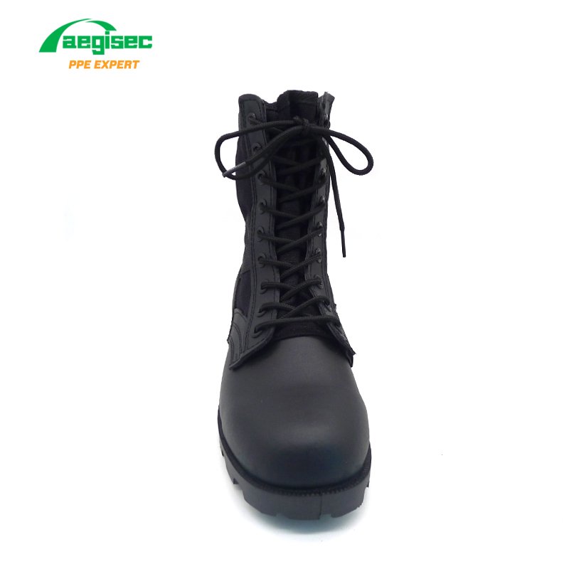 AEGISEC cow leather+textile tactical jungle boots rubber moulding slip resistant men ankle boots outdoor hiking desert shoes