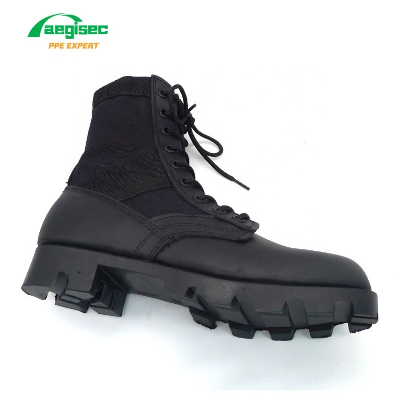 AEGISEC cow leather+textile tactical jungle boots rubber moulding slip resistant men ankle boots outdoor hiking desert shoes