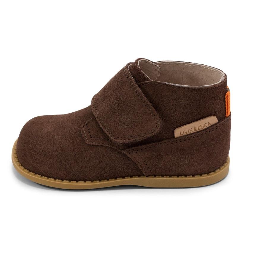 gum sole High Quality super soft barefoot flat breathable leather casual cute print western brown ankle boot for baby