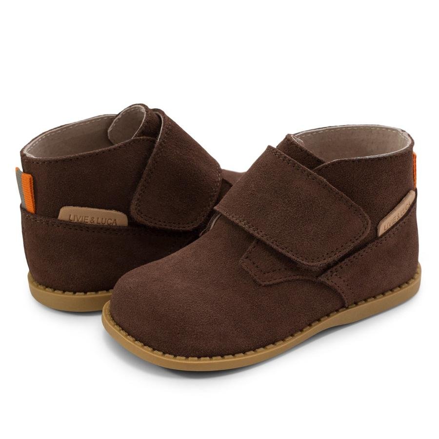 gum sole High Quality super soft barefoot flat breathable leather casual cute print western brown ankle boot for baby