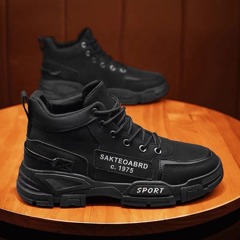 Y customizable men's martin boots shoes new breathable high-top shoes men's british style cargo shoes casual sneakers men