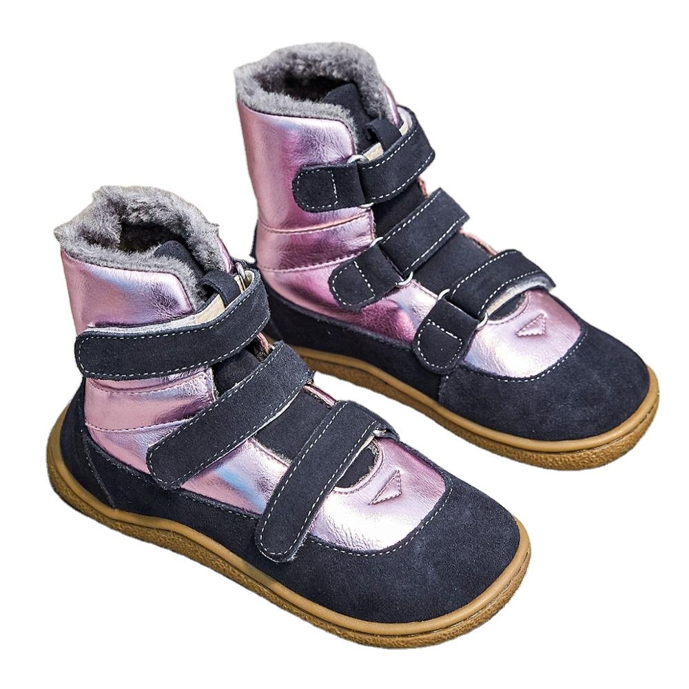 TipsieToes manufacturer stock low price real leather super soft stylish western flat fur boots for little boy girl kids teenage