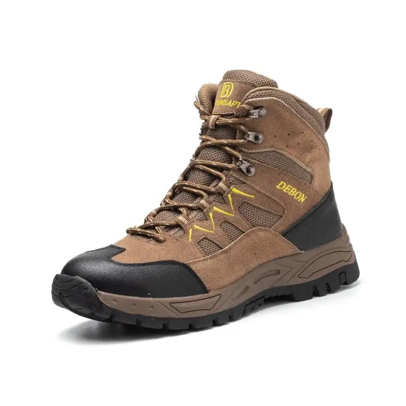 Protective Puncture Proof Safety Shoes Suede Cow Leather Non Slip Breathable Work Safety Boots
