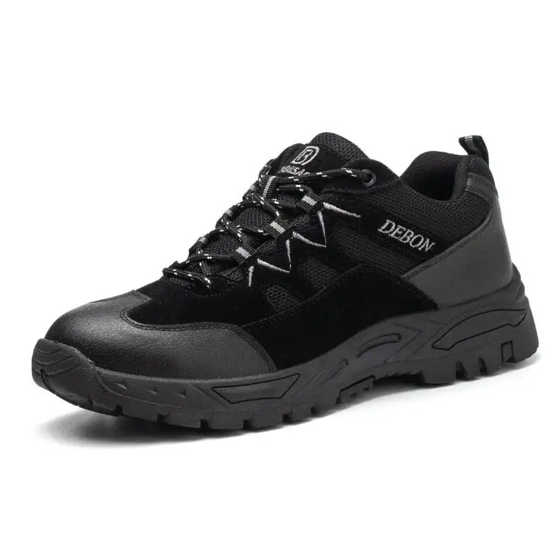 Protective Puncture Proof Safety Shoes Suede Cow Leather Non Slip Breathable Work Safety Boots