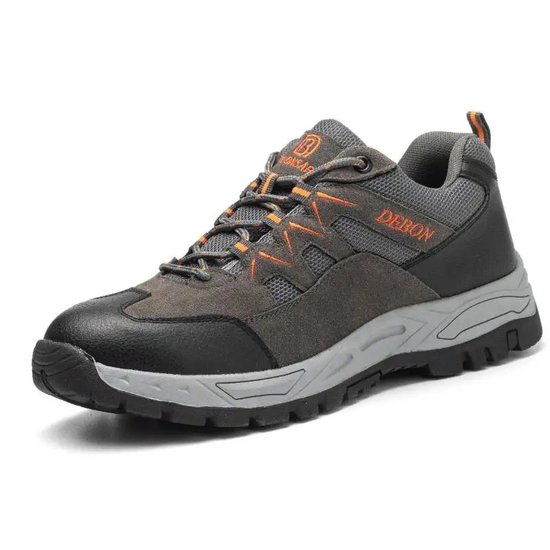Protective Puncture Proof Safety Shoes Suede Cow Leather Non Slip Breathable Work Safety Boots