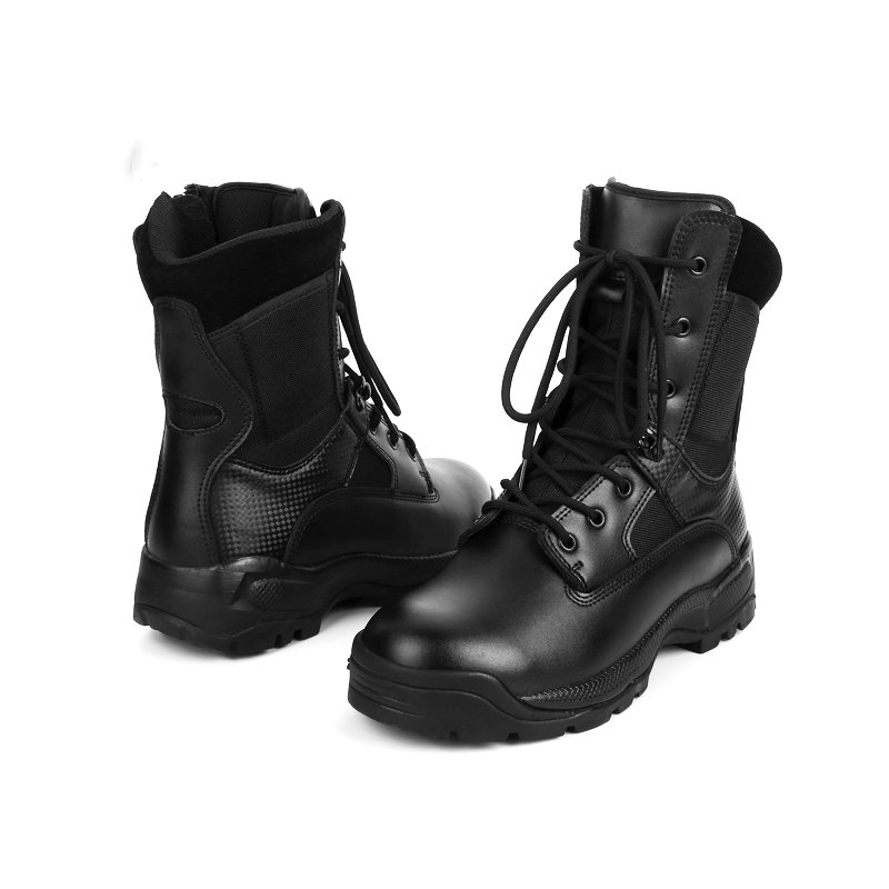 Tactical Durable Anti-slip Breathable Combat Boots Zipper Lace-up Boots For Mens