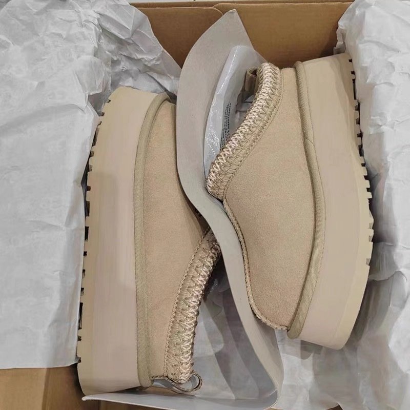 Wholesale designer shoes fashion winter platform slippers brand ankle fur snow boots women