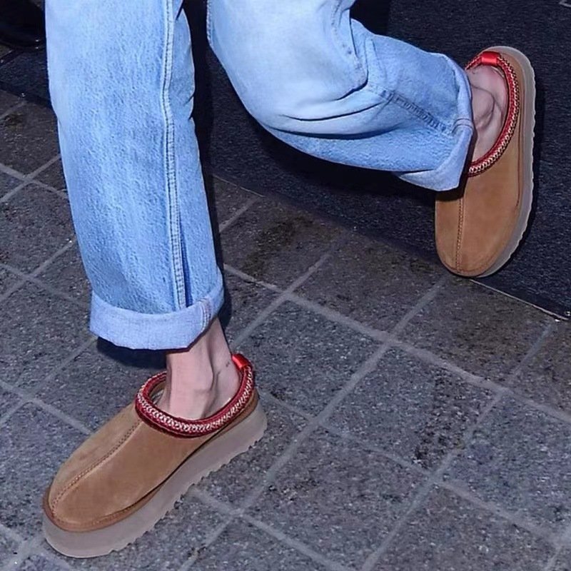 Wholesale designer shoes fashion winter platform slippers brand ankle fur snow boots women