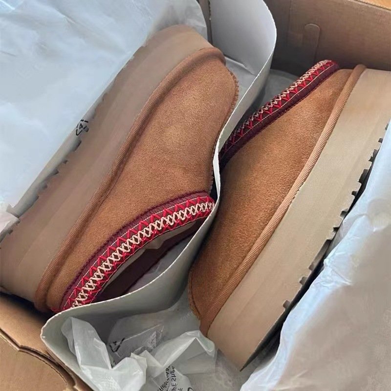 Wholesale designer shoes fashion winter platform slippers brand ankle fur snow boots women