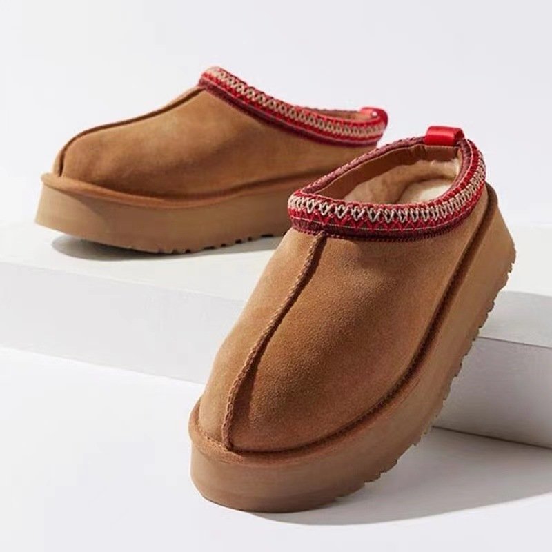 Wholesale designer shoes fashion winter platform slippers brand ankle fur snow boots women