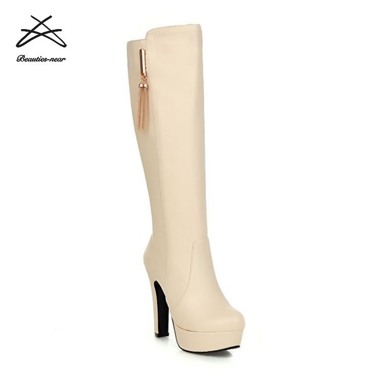 PU Leather long boots rain boots customized wholesale Woman Knee Boots