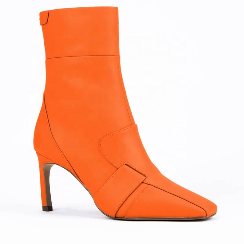 Howard Shawn 2024 Women's Custom Stiletto Heel Ankle Boots High Heel Square Toe Genuine Leather Shoes Winter Fall Boot Western
