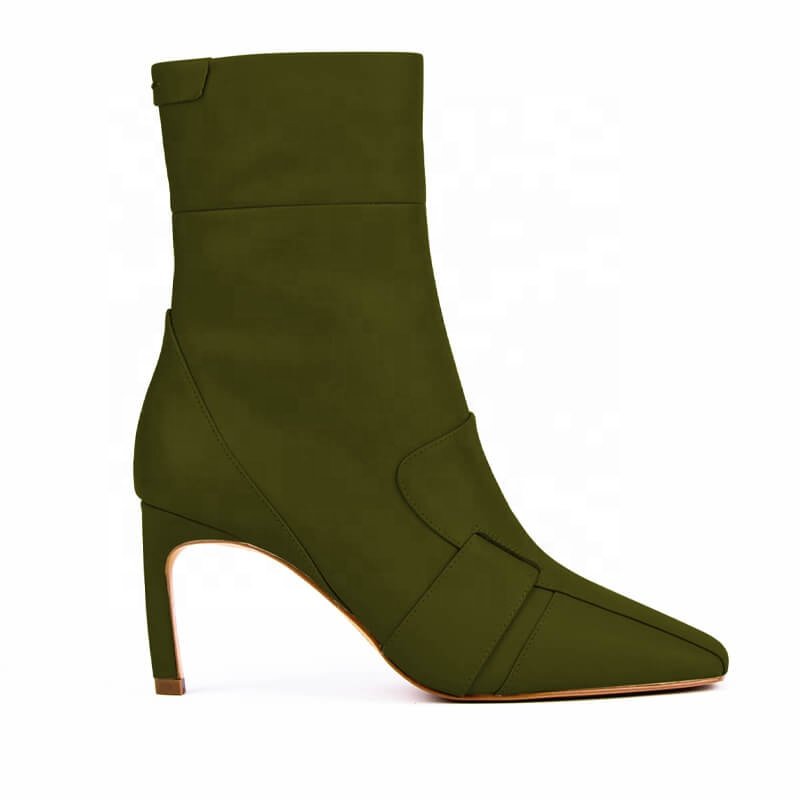 Howard Shawn 2024 Women's Custom Stiletto Heel Ankle Boots High Heel Square Toe Genuine Leather Shoes Winter Fall Boot Western