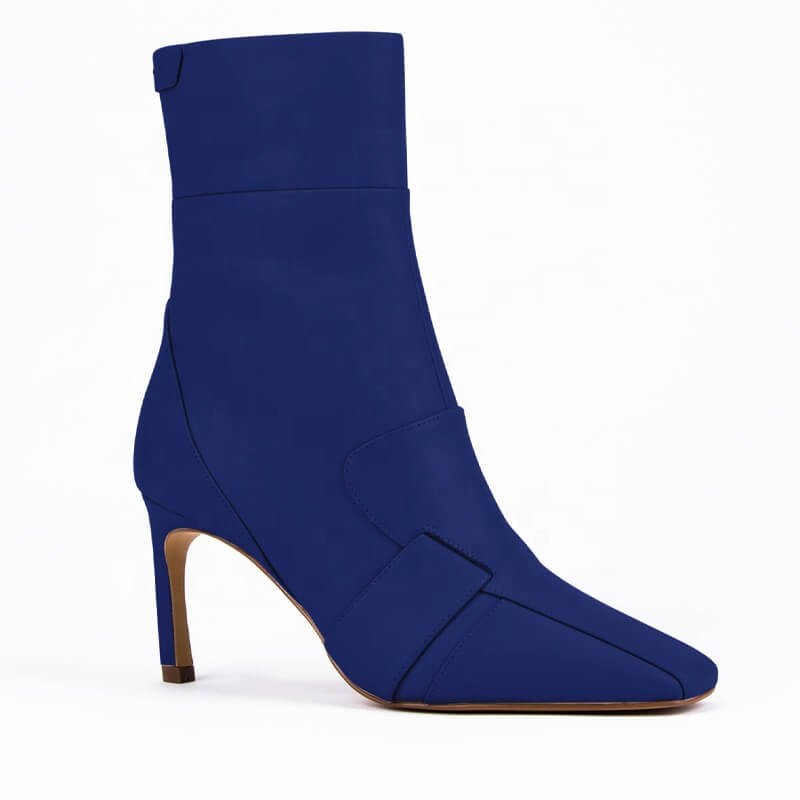 Howard Shawn 2024 Women's Custom Stiletto Heel Ankle Boots High Heel Square Toe Genuine Leather Shoes Winter Fall Boot Western