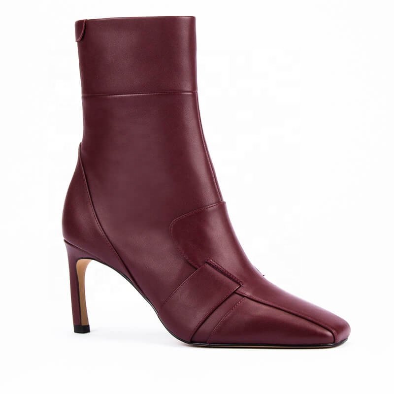 Howard Shawn 2024 Women's Custom Stiletto Heel Ankle Boots High Heel Square Toe Genuine Leather Shoes Winter Fall Boot Western