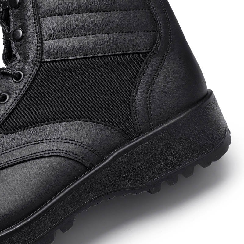 combat tactical officer training black split leather 1618 thickness combat boots