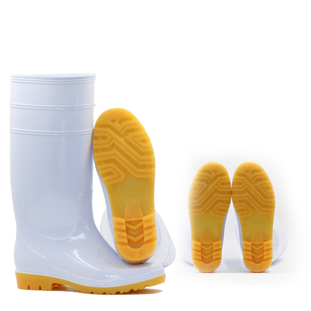 Unisex anti-slip workshop industrial cotton fabric lining safety boots rain boots pvc waterproof factory for men