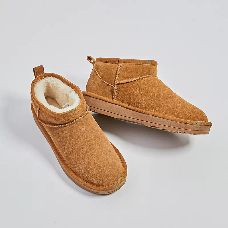 New Product Outdoor Suede Plush Comfortable Waterproof Thermal Short Women Winter Sheepskin Snow Boots