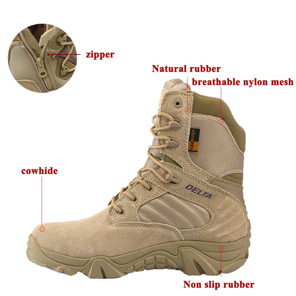 SABADO Outdoor Custom Delta Light Weight Double Men Sports Genuine Leather Tactical Boots For Mens Shoes