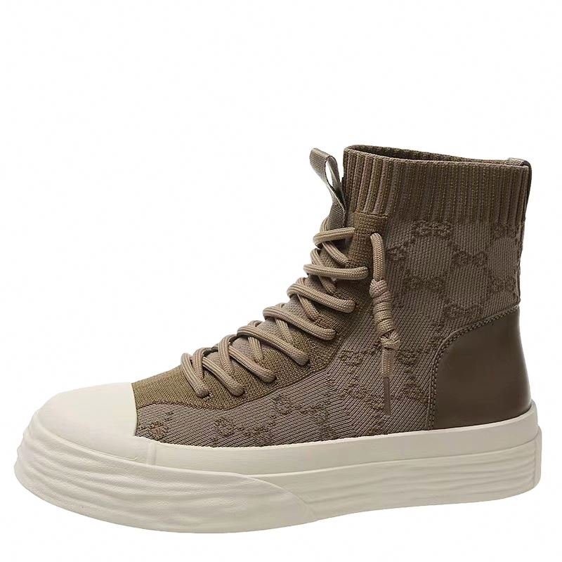 Most Popular High Quality and Comfortable feminine knit boots woman black chunky boots women