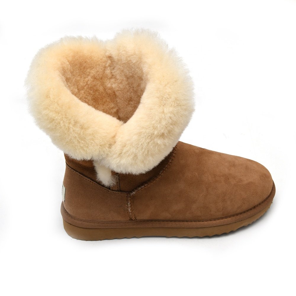 Custom Luxury Designer Women's Ankle Boots Anti-Slippery Luxury Sheepskin Boots with Long Fur for Winter Outdoor Fashion