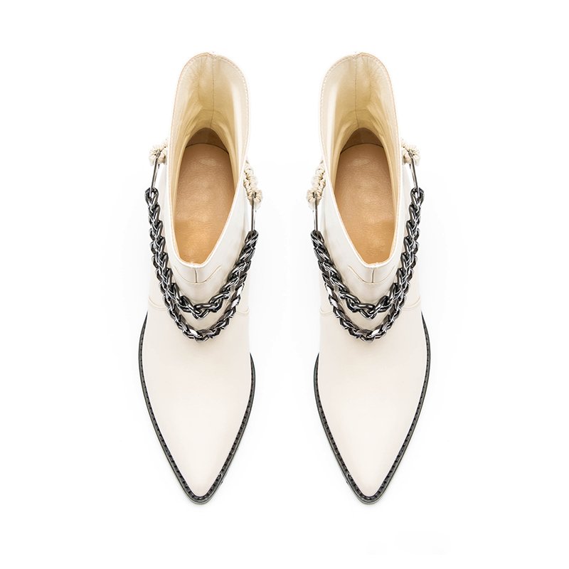 2023 new trend fashion wholesale customized logo thick heels pointed toe women ankle boots