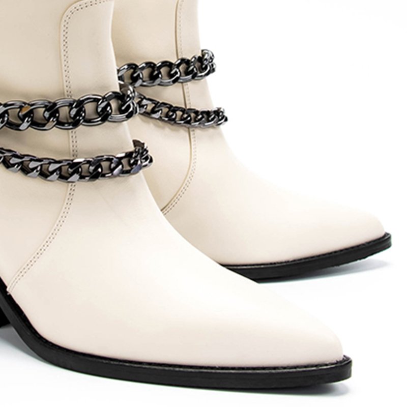 2023 new trend fashion wholesale customized logo thick heels pointed toe women ankle boots