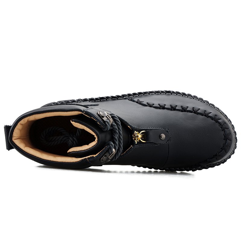 New Arrival Big Size Fashion Comfortable Casual shoes Durable Warm Leather Boots for Men