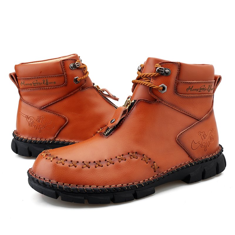New Arrival Big Size Fashion Comfortable Casual shoes Durable Warm Leather Boots for Men