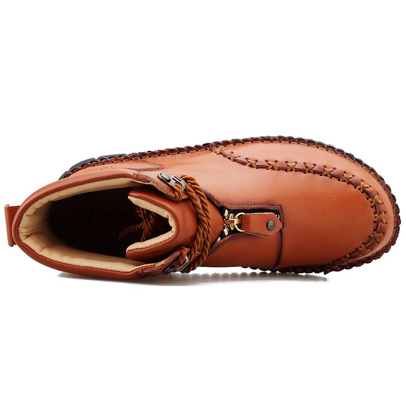 New Arrival Big Size Fashion Comfortable Casual shoes Durable Warm Leather Boots for Men