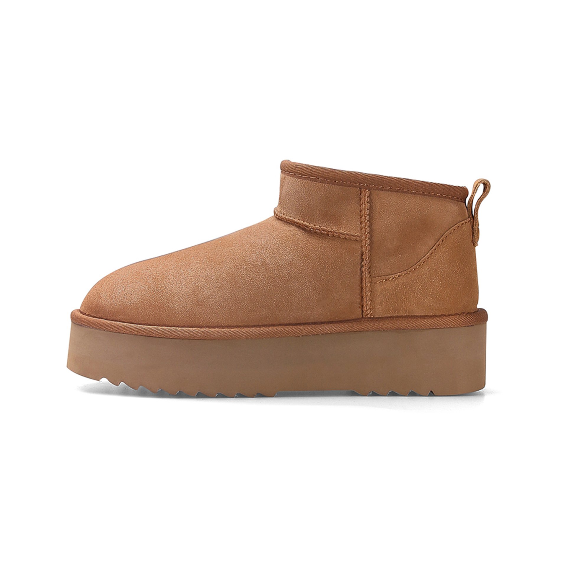Fur Lining Comfortable Genuine Suede Slip On Winter Warm Snow Boot with Memory Foam Water Resistant