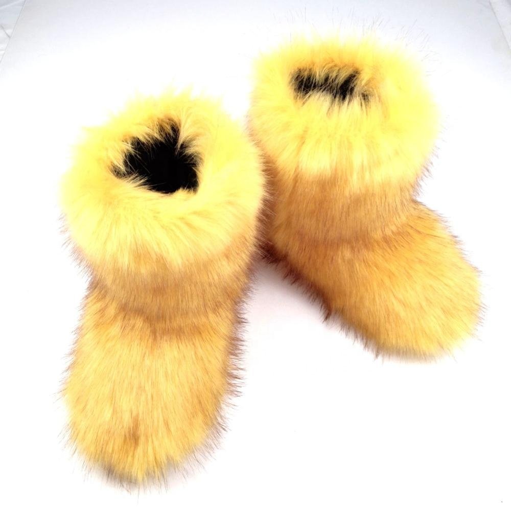 New wholesale winter colorful fur boots fur boots half fur boots for Women