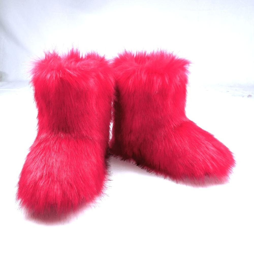 New wholesale winter colorful fur boots fur boots half fur boots for Women